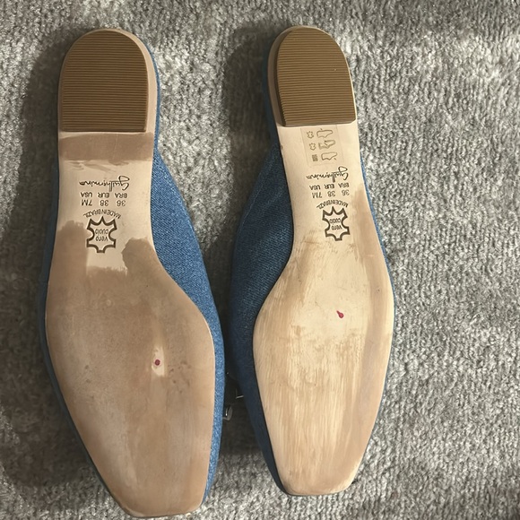 NEW Anthropologie Guilhermina DENIM Ballet Flat Mules Size 7 Store Display - Picture 6 of 6